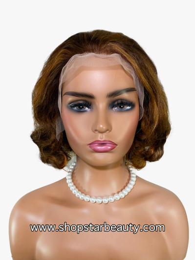 VOSSMI 100% Unprocessed Human Hair BOB 13x5 Lace Wig - Bouncy (P427)