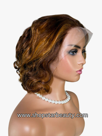 VOSSMI 100% Unprocessed Human Hair BOB 13x5 Lace Wig - Bouncy (P427)