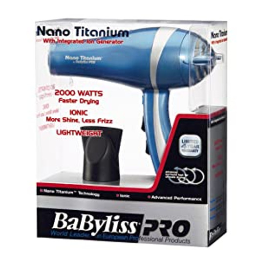 BaBylissPRO Nano Titanium 2000 Watts Ionic Lightweight Hair Dryer