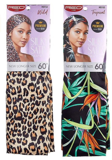 RED Floral Premium Blended Silk Silky Satin Wrap Scarf New Longer Size 60" (4 Styles)