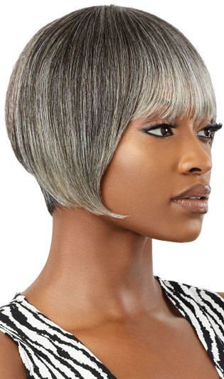 OUTRE 100% Human Hair Fab & Fly Gray Glamour Full Cap Wig - HH-HARRIET