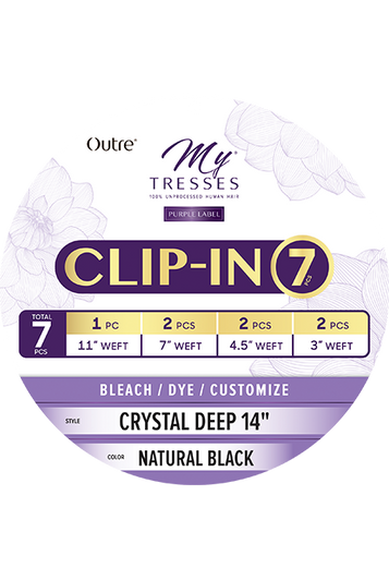 OUTRE MyTresses Unprocessed Human Hair Purple Label 7 Clip-In - CRYSTAL DEEP ( 12 / 14 )