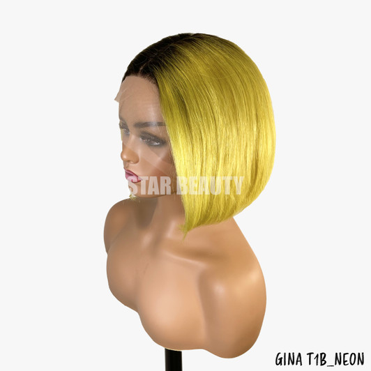 Bellatique 100% Human Hair I-Part Lace Wig - GINA (T1B/NEON)
