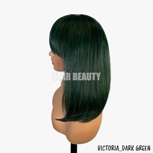 Bellatique 100% Human Hair Full Wig - VICTORIA (DARK GREEN)