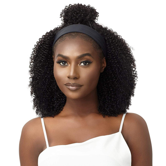 OUTRE 100% Unprocessed Human Hair Headband Wet & Wavy Wig - HH- KINKY COILY 14"