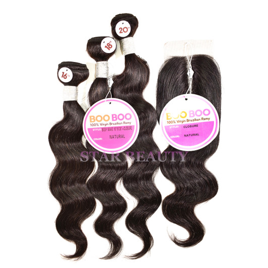 9A Boo Boo Brazilian Multi Pack Body Wave + Closure