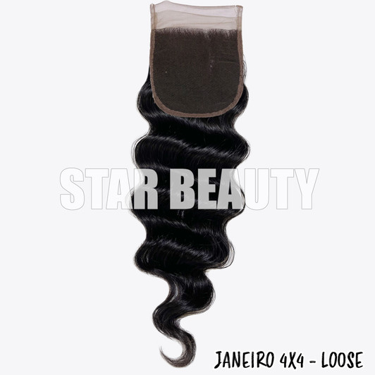 9A Janeiro Brazilian 100% Virgin Hair 4X4 Closure - Loose Wave 9A Janeiro Brazilian 100% Virgin Hair 4X4 Closure - Loose Wave