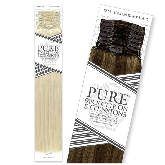 Hair Couture 100% Human Hair Extensions Pure 9 piece Clip-ins  - STRAIGHT 18" - 24" Hair Couture 100% Human Hair Extensions Pure 9 piece Clip-ins  - STRAIGHT 18" - 24"