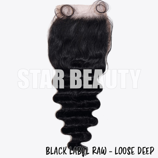 15A Black Label Raw Virgin Hair 4x4 HD Lace Closure - Loose Deep (12"-14")