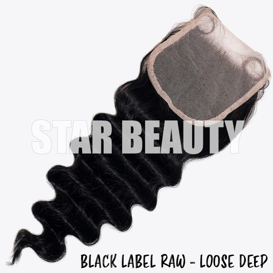 15A Black Label Raw Virgin Hair 4x4 HD Lace Closure - Loose Deep (12"-14")