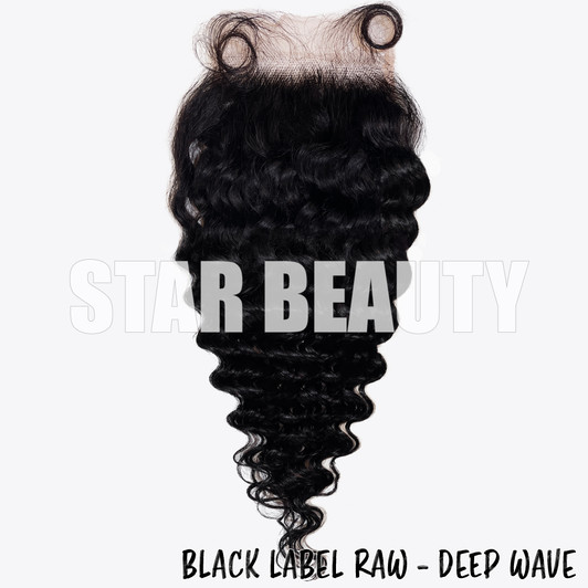 15A Black Label Raw Virgin Hair 4x4 HD Lace Closure - Deep Wave (12"-14")