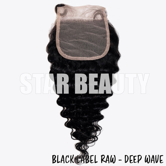 15A Black Label Raw Virgin Hair 4x4 HD Lace Closure - Deep Wave (12"-14")