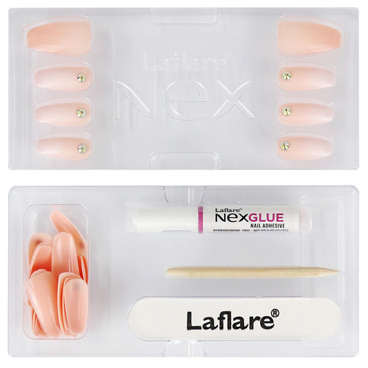 Laflare NEX 28 Premium 3D Nails - Regular Coffin