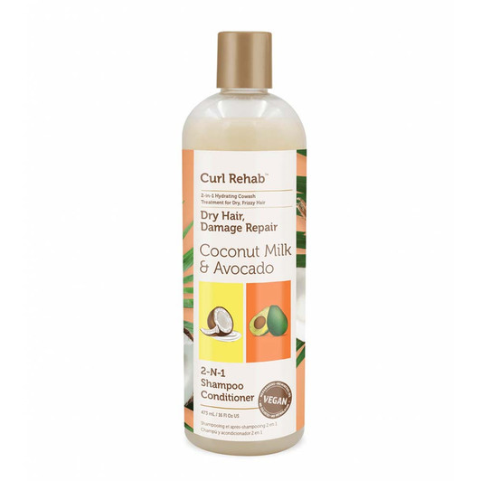 Curl Rehab Coconut Milk & Avocado 2-in-1 Shampoo Conditioner (16 oz)