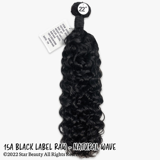 15A Black Label Raw Virgin Hair Single Bundle - Natural Wave  (10"- 30")