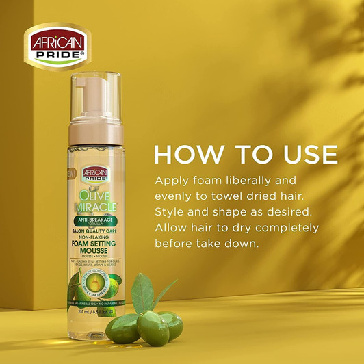 African Pride Olive Miracle Foam Setting Mousse