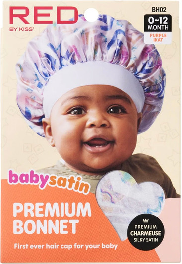 RED Baby Satin Bonnet