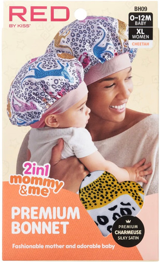 RED Mommy & Me Satin Bonnet