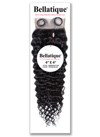 15A BELLATIQUE 100% Virgin Hair 4x4 Closure - Bohemian Curl (12"- 20") 15A BELLATIQUE 100% Virgin Hair 4x4 Closure - Bohemian Curl (12"- 20")