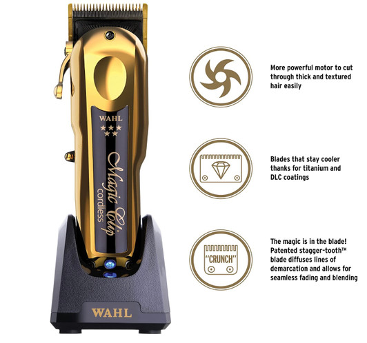 WAHL Professional 5 Star Gold Cordless Magic Clip Hair Clipper WAHL Professional 5 Star Gold Cordless Magic Clip Hair Clipper