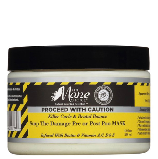 The Mane Choice Proceed With Caution Killer Curls & Brutal Bounce Stop The Damage Pre Or Post Poo Mask