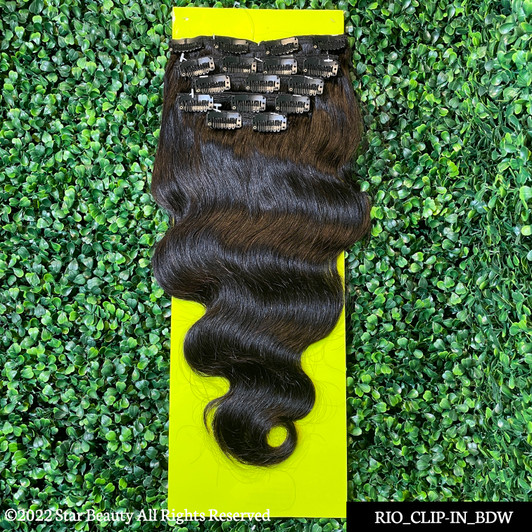 RIO 100% Virgin Human Hair 9 Pcs Clip-In Extension 18" - Body Wave (Natural)