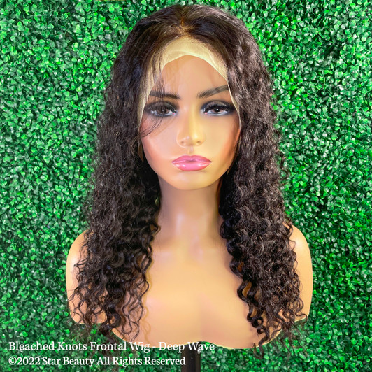 Cap It On 13X4 Bleached Knots Frontal Wig  100% Virgin Hair - Deep Wave