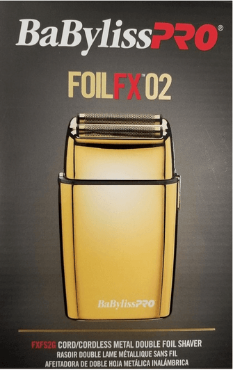 BaBylissPRO FoilFX02 Cordless Metal Double Foil Shaver- Gold BaBylissPRO FoilFX02 Cordless Metal Double Foil Shaver- Gold