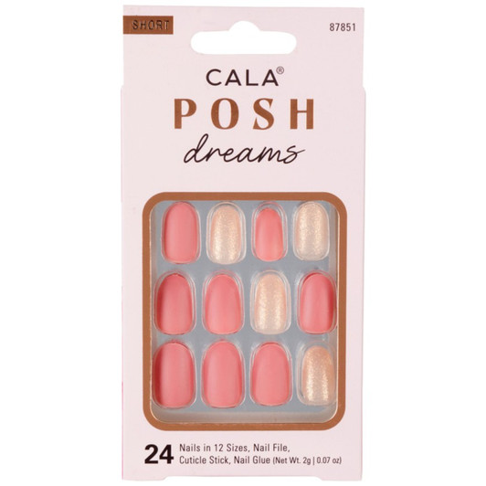 CALA Posh Dreams Short Oval (Dark Pink / Glitter)