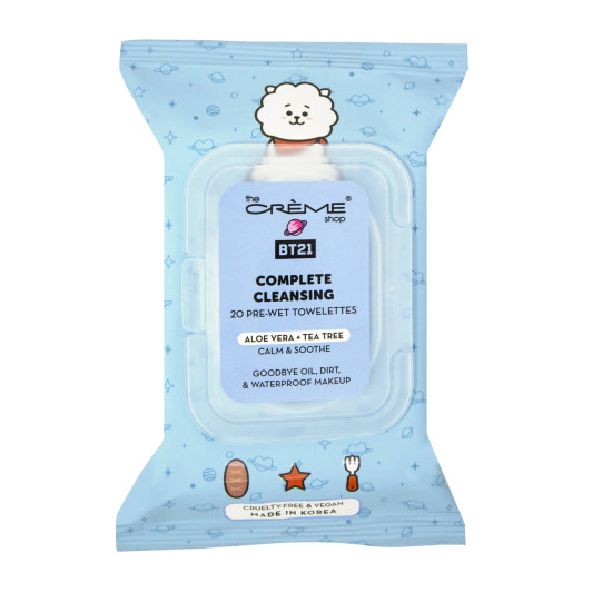 THE CREME SHOP BT21 RJ Complete Cleansing Towelettes - Aloe Vera & Tea Tree