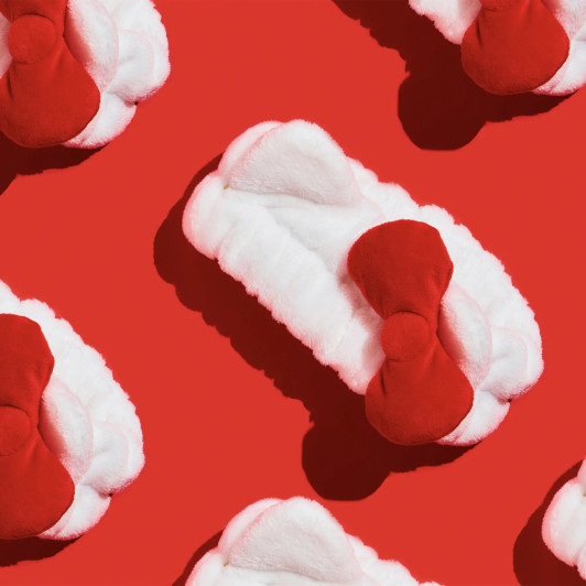 THE CREME SHOP Plush Spa Headband Hello Kitty's Signature Bow (Red)