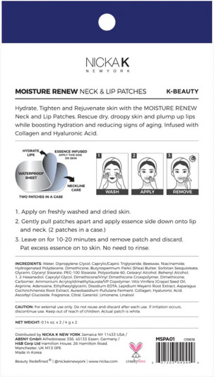 NICKA K Moisture Renew Neck & Lip Gel Patches 4pcs