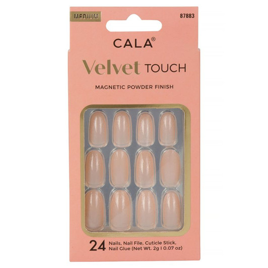 CALA Velvet Touch Medium Coffin Nail (Round Peach Cateye)