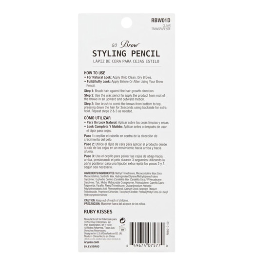 Ruby Kisses Brow Styling Pencil Clear Transparent