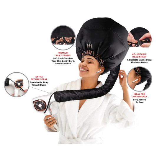 Annie Hot & Hotter Super Jumbo Heat Cap Dryer Attachment Black