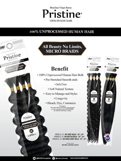 MANE CONCEPT Pristine 100% Human Hair Water Bulk (18"- 24")