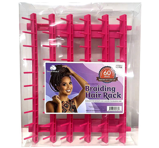 STUDIO LIMITED Braiding Hair Rack, 60 Spool Wooden Braiding Hair