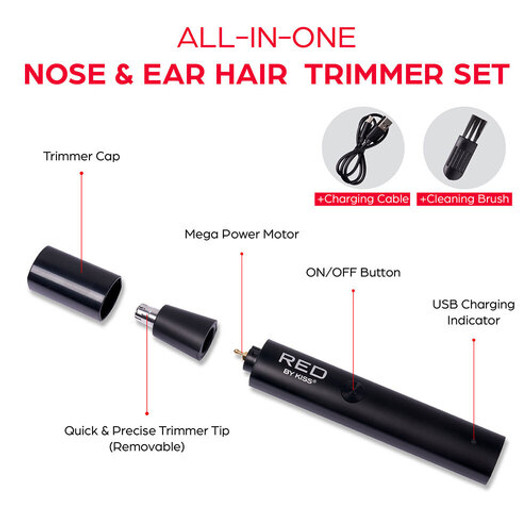 RED Rechargeable Nose Hair Trimmer