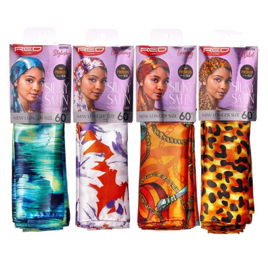 RED Silky Satin Scarf