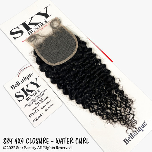 SKY 100% Virgin Human Hair 4x4 Closure - Water Curl (12"- 14") SKY 100% Virgin Human Hair 4x4 Closure - Water Curl (12"- 14")
