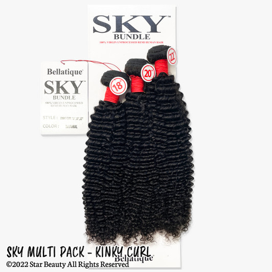 SKY 100% Virgin Human Hair Multi Pack - Kinky Curl (10"- 24") SKY 100% Virgin Human Hair Multi Pack - Kinky Curl (10"- 24")