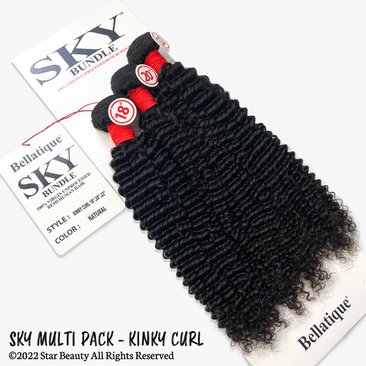 SKY 100% Virgin Human Hair Multi Pack - Kinky Curl (10"- 24") SKY 100% Virgin Human Hair Multi Pack - Kinky Curl (10"- 24")