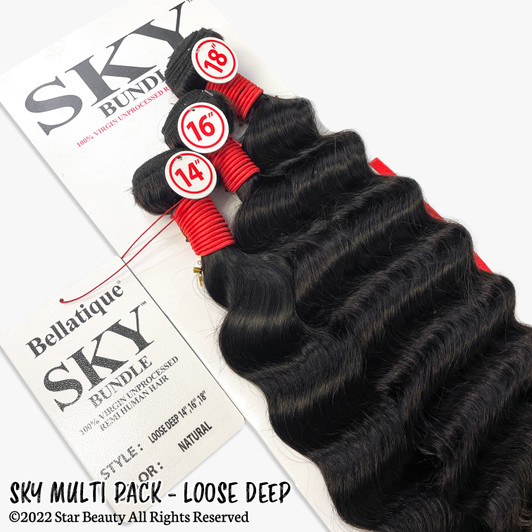 SKY 100% Virgin Human Hair Multi Pack - Loose Deep (10"- 24")