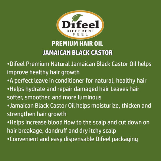 Difeel 99% Natural Premium Hair Oil - Jamaican Black Castor Oil (2.5 oz)