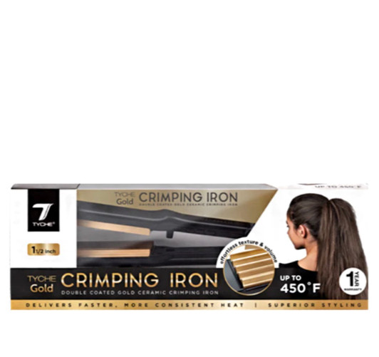 TYCHE Double Coated Gold Crimping Iron 1 1/2"