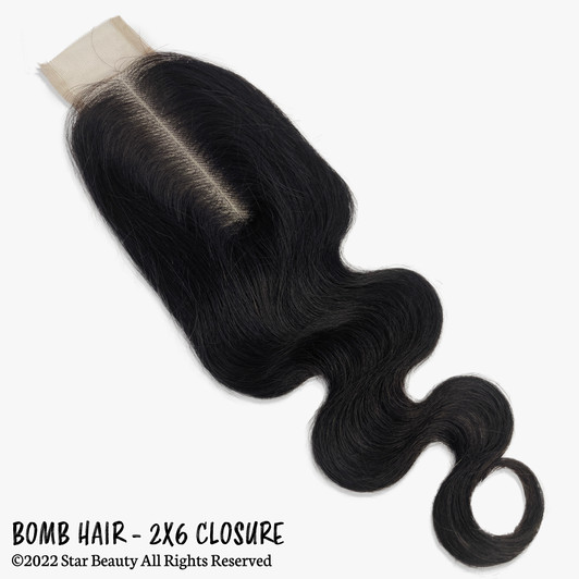 BOMB HAIR 100% Human Hair 2X6 Closure - Body Wave (12"-16") BOMB HAIR 100% Human Hair 2X6 Closure - Body Wave (12"-16")
