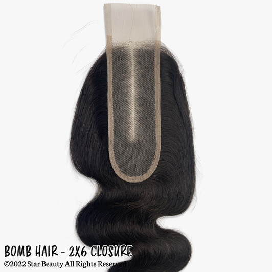 BOMB HAIR 100% Human Hair 2X6 Closure - Body Wave (12"-16") BOMB HAIR 100% Human Hair 2X6 Closure - Body Wave (12"-16")