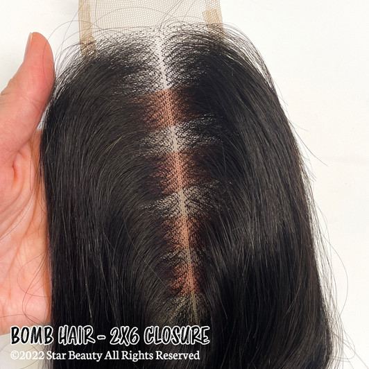 BOMB HAIR 100% Human Hair 2X6 Closure - Straight (12"-16") BOMB HAIR 100% Human Hair 2X6 Closure - Straight (12"-16")
