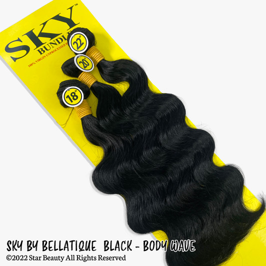 SKY By Bellatique Black 100% Virgin Human Hair Multi Pack - Body Wave (10"- 30")