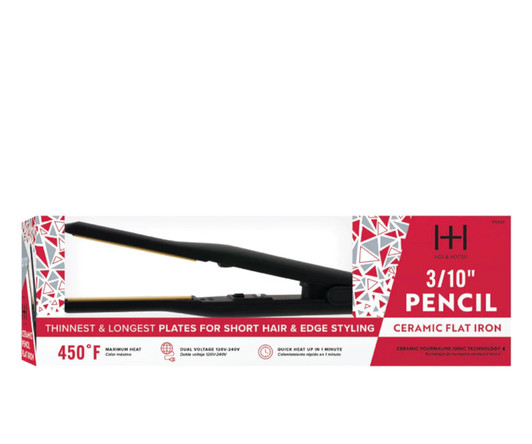 Annie Hot & Hotter Pencil Ceramic Tourmaline Flat Iron 3/10" Black
